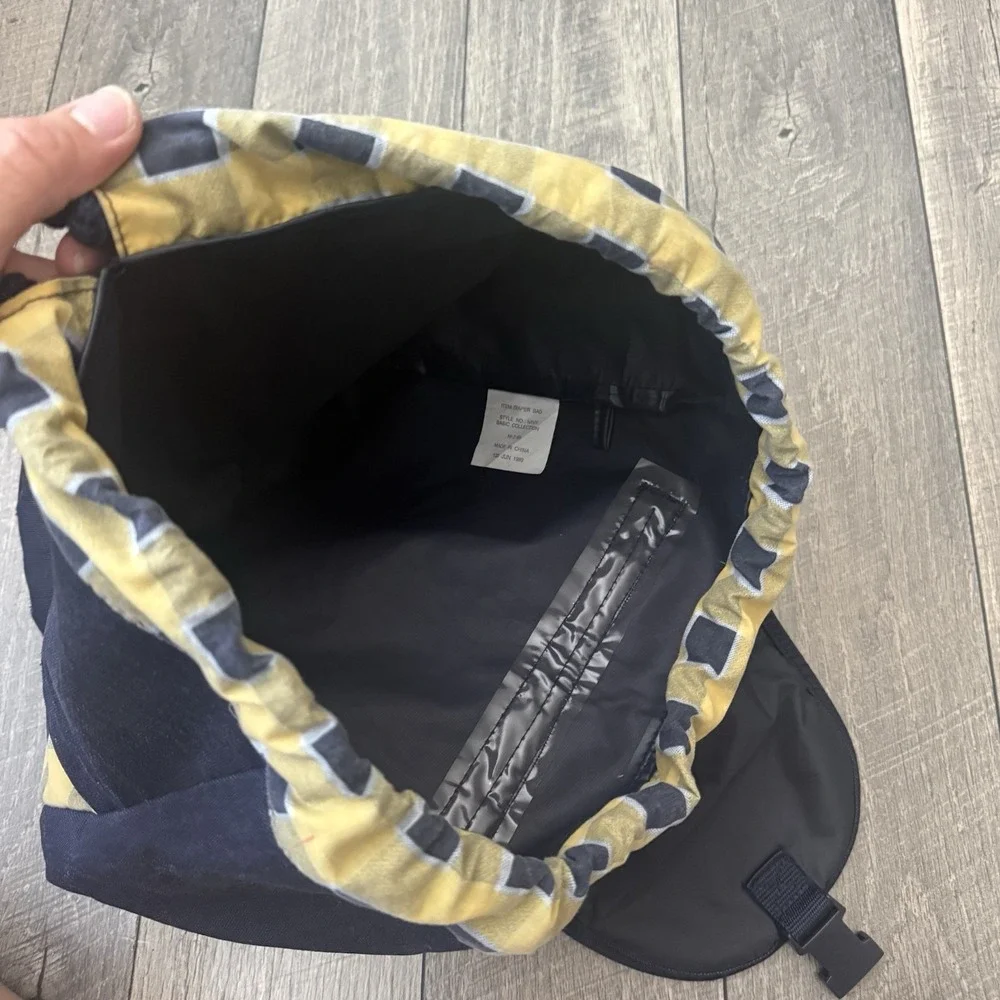 Vintage 1999 Samsonite Travel Tote Baby Diaper Bag Backpack Plaid Navy Yellow